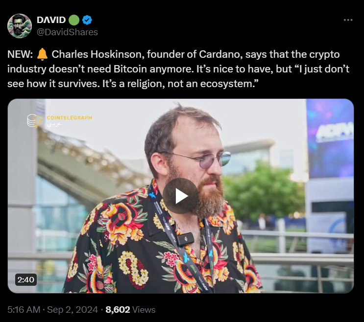 Cardano ADA Hoskinson Bitcoin