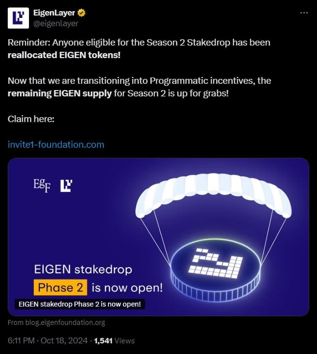 Tài khoản X của EigenLayer bị xâm nhập, phát tán link độc hại - Tin Tức Bitcoin - Cập Nhật Tin Tức Coin Mới Nhất 24/7 2024