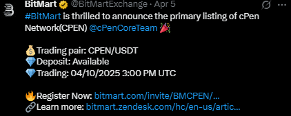 cPen Listing Date announcement