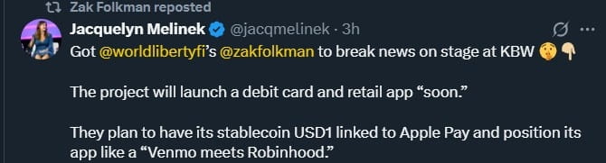 WLFI Debit Card and APP Launch Soon