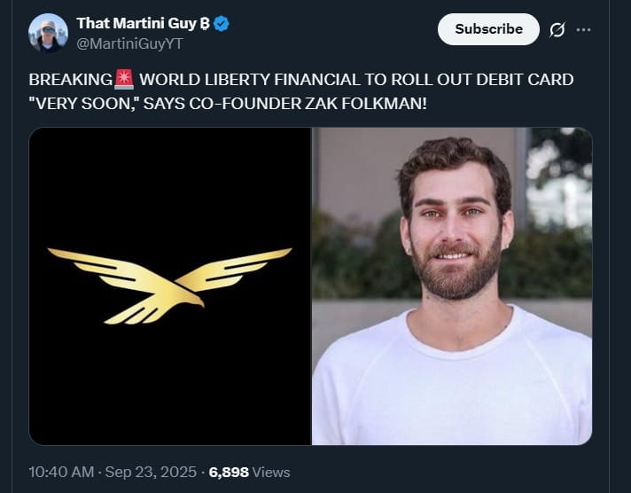 World Liberty Financial Debit Card Coming Soon