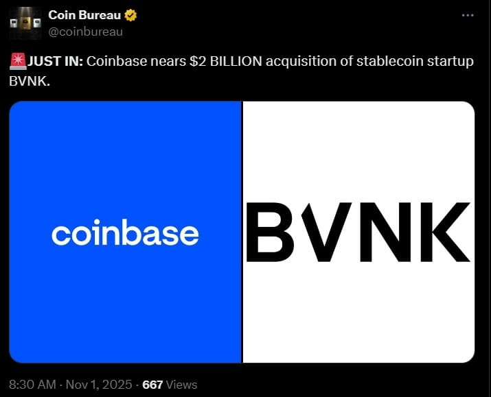 Coinbase BVNK Acquisition Plan: 