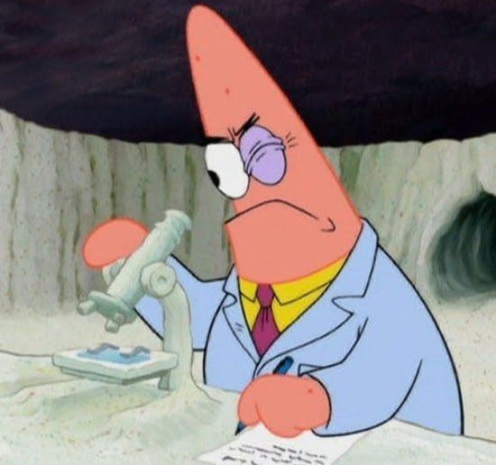 SpongeBob meme Patrick experimenting