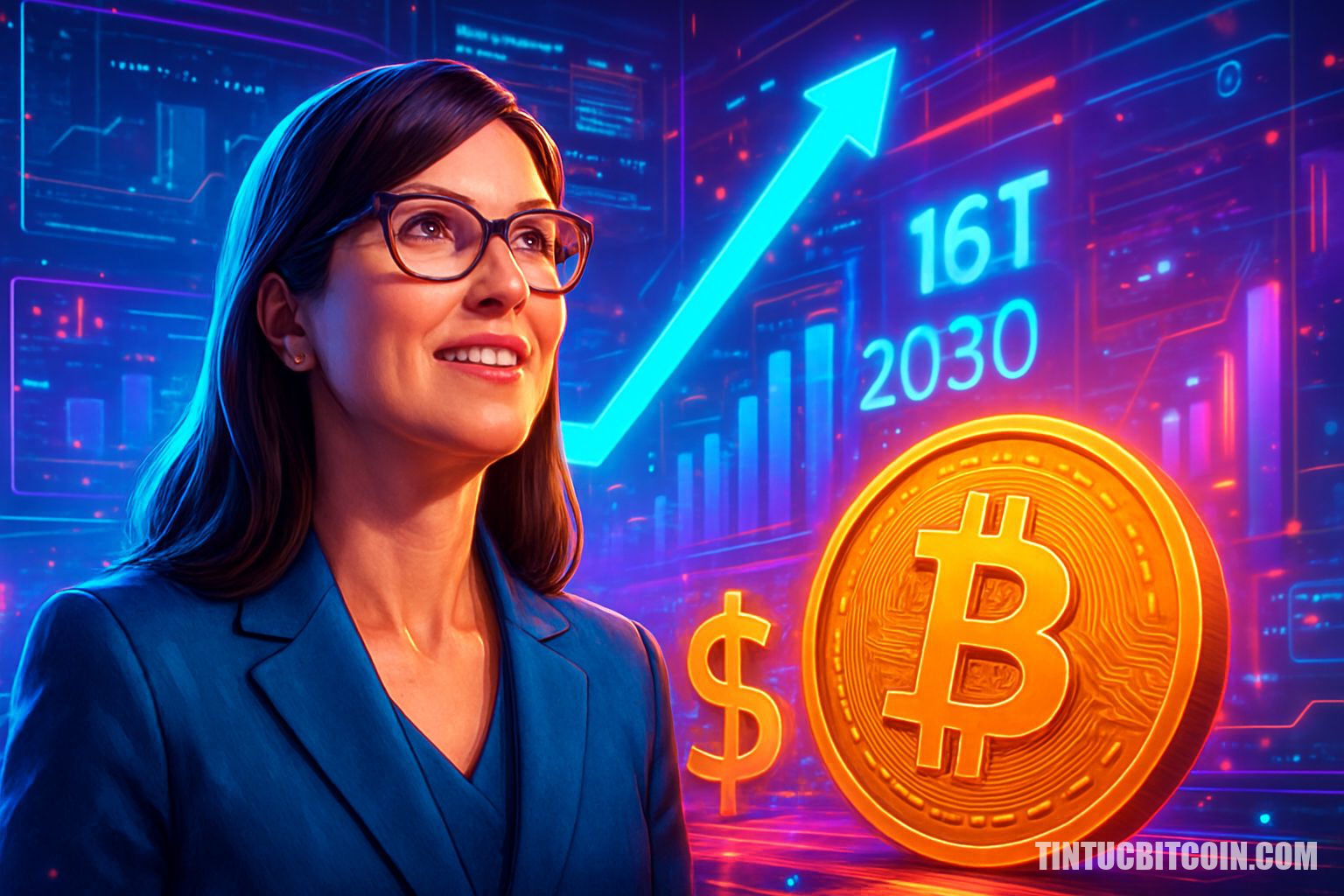 Cathie Wood dự báo Bitcoin đạt vốn hóa 16 nghìn tỷ USD năm 2030