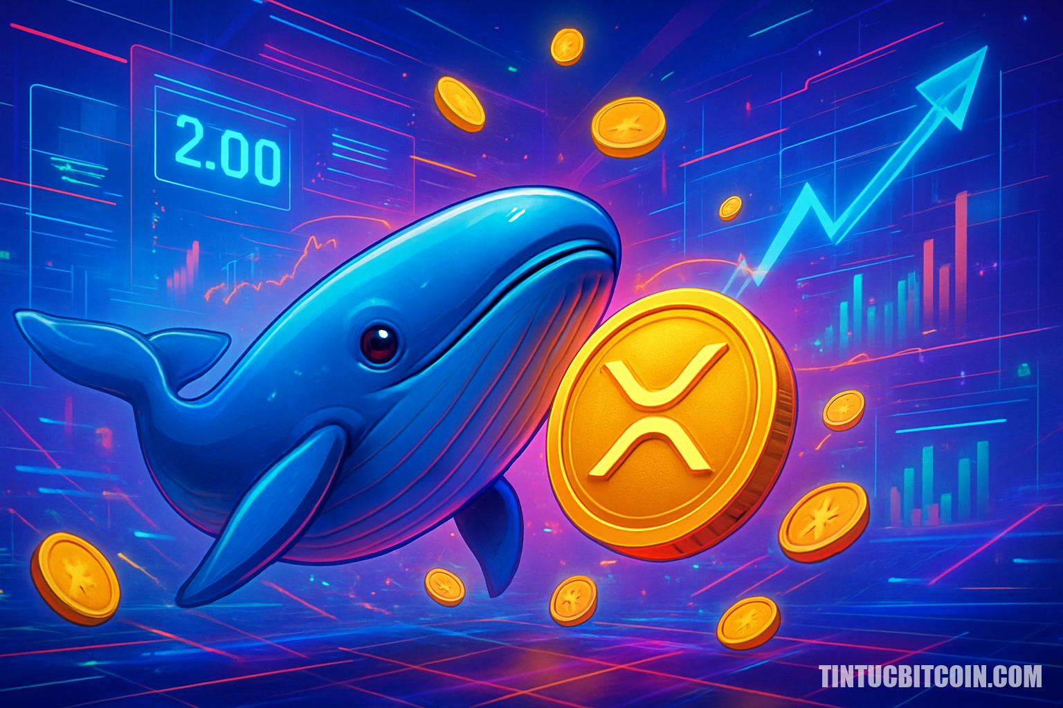 Cá voi gom XRP khi giá giữ 2 USD, biến động sắp tăng?