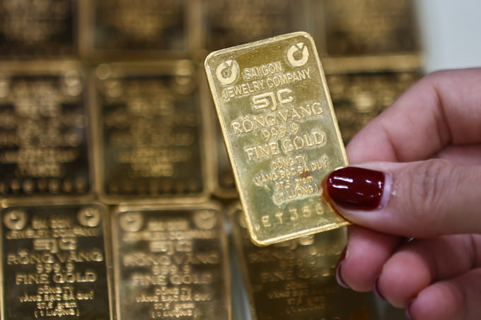 Vàng miếng tại trụ sở SJC ở quận 3, tháng 3/2025. Ảnh: Quỳnh Trần