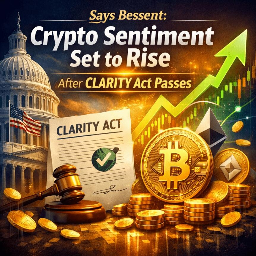 Says Bessent: Crypto Sentiment Set To Rise After Clarity Act Passes