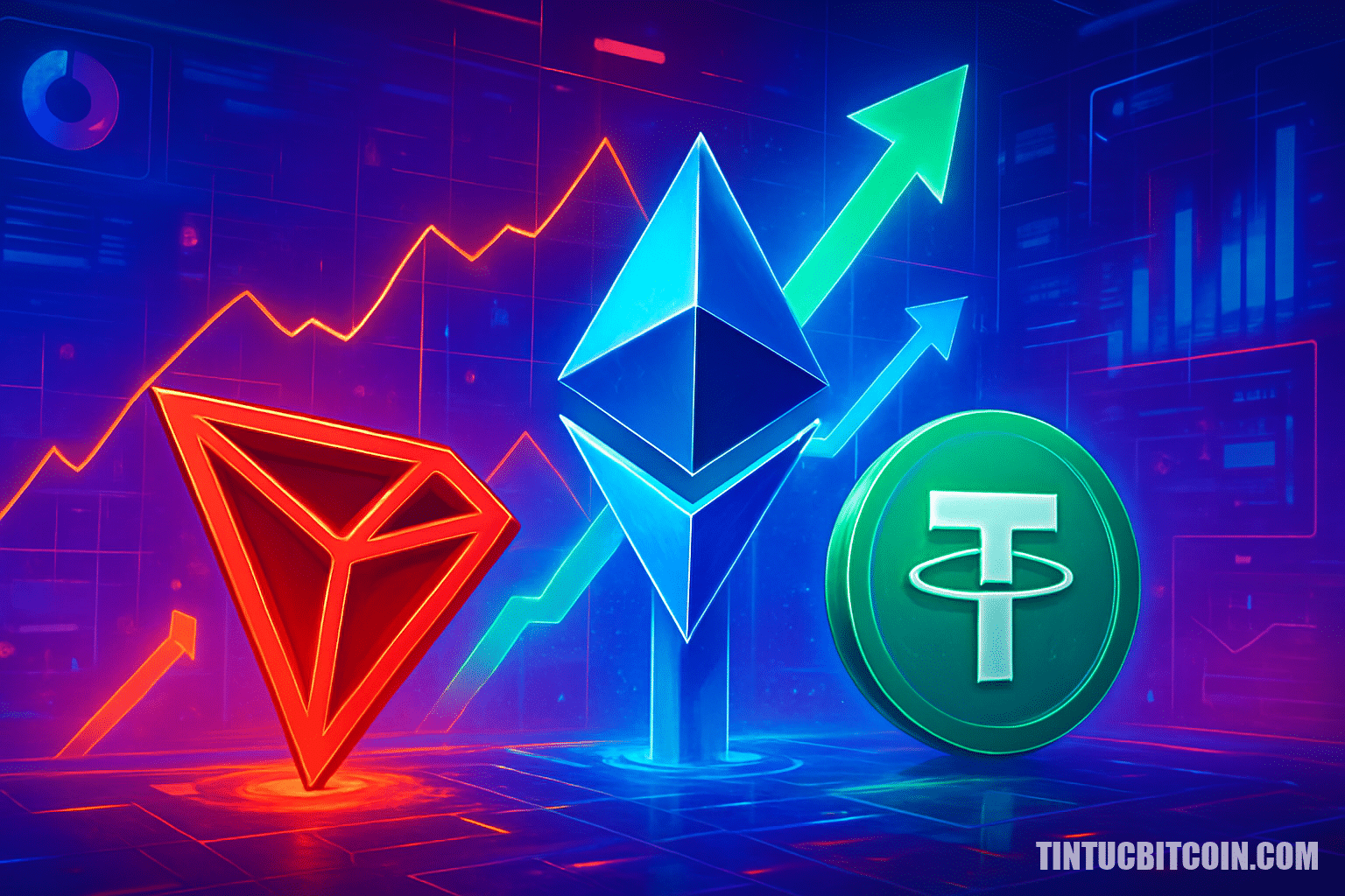 TRON dẫn đầu, Ethereum hụt thế thống trị USDT trong DeFi