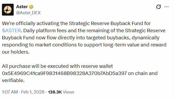 Aster Buyback Activation