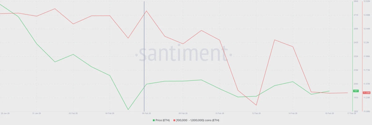 Суммарные балансы Ethereum-кошельков крупных держателей