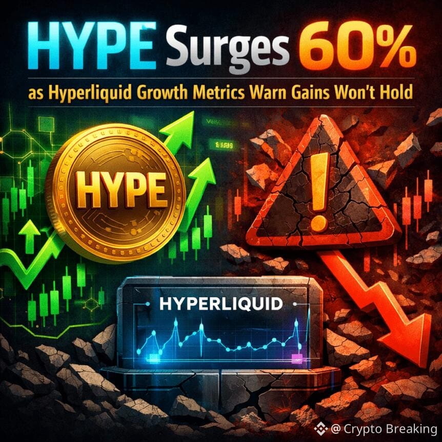 Hype Surges 60% As Hyperliquid Growth Metrics Warn Gains Won't Hold