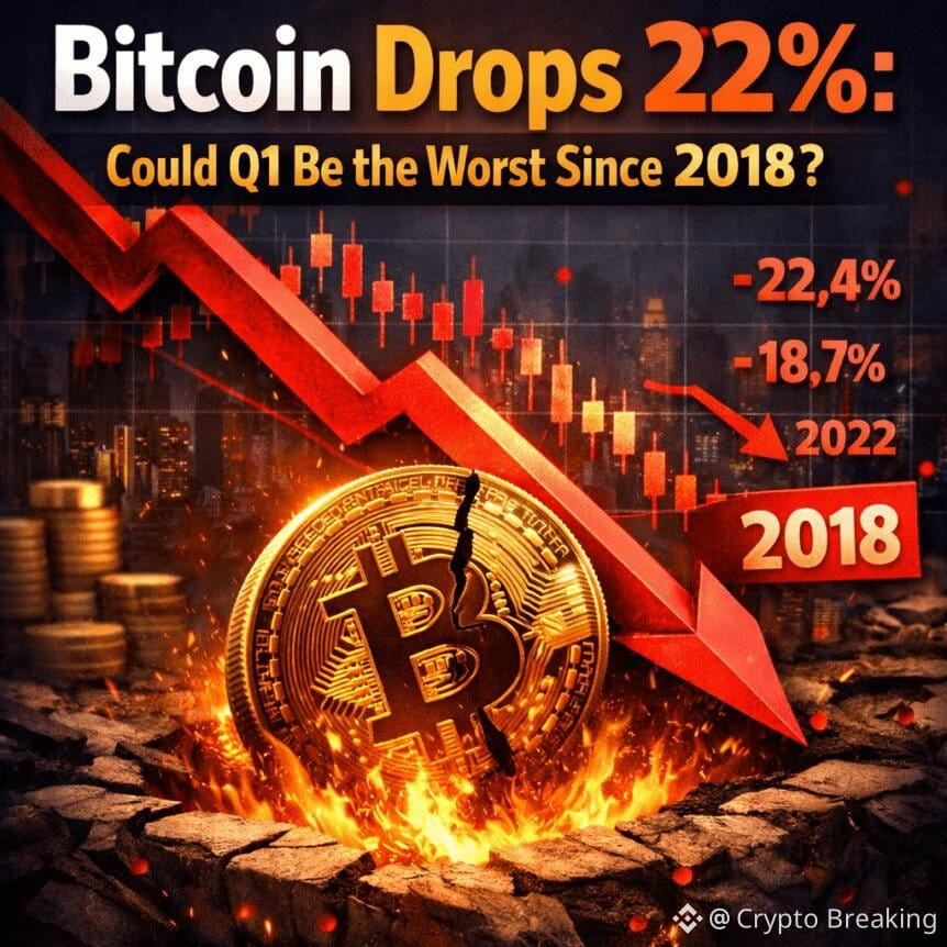 Bitcoin Drops 22%: Could Q1 Be The Worst Since 2018?