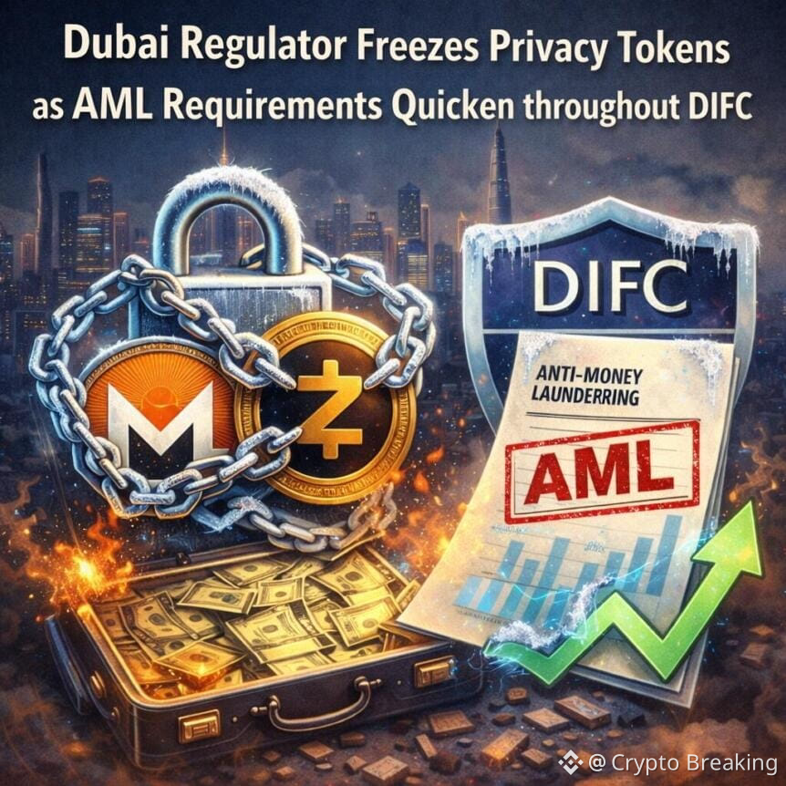 Dubai Regulator Freezes Privacy Tokens As Aml Requirements Quicken Throughout Difc