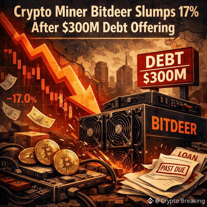 Crypto Miner Bitdeer Slumps 17% After $300m Debt Offering