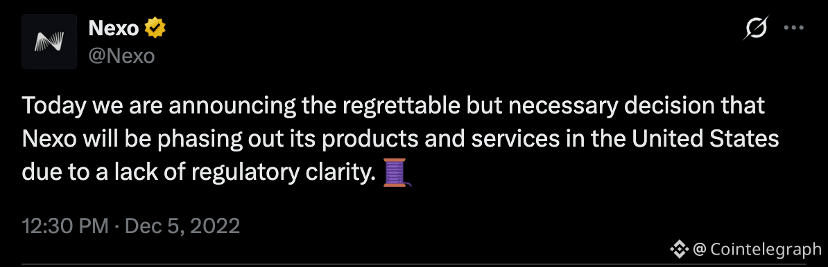 SEC, United States, Nexo