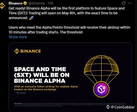 Space and Time Airdrop on Binance Alpha