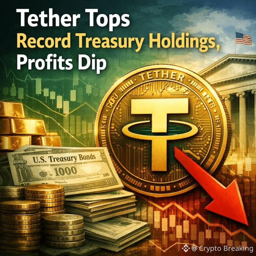 Tether Tops Record Treasury Holdings, Profits Dip