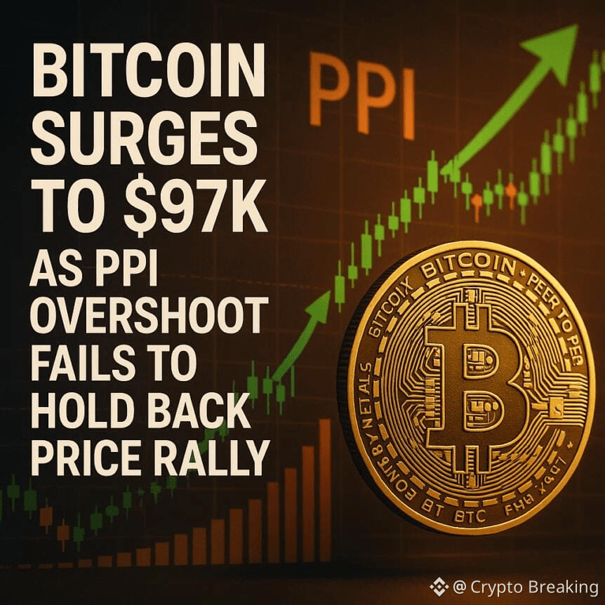 Bitcoin Surges To $97k As Ppi Overshoot Fails To Hold Back Price Rally