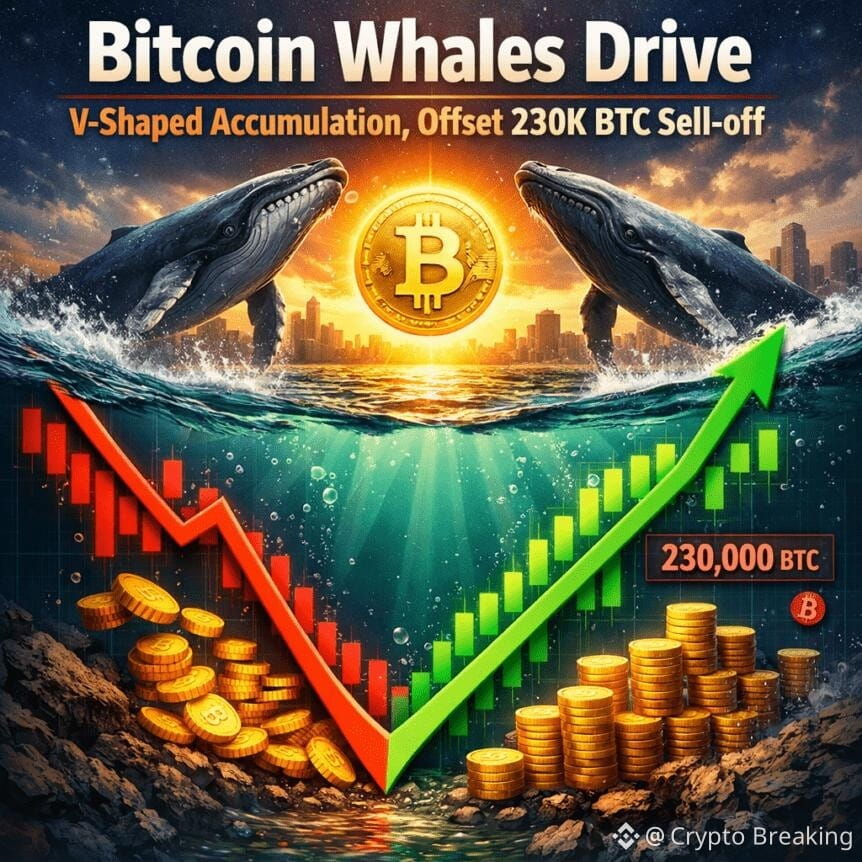 Bitcoin Whales Drive V-Shaped Accumulation, Offset 230k Btc Sell-Off