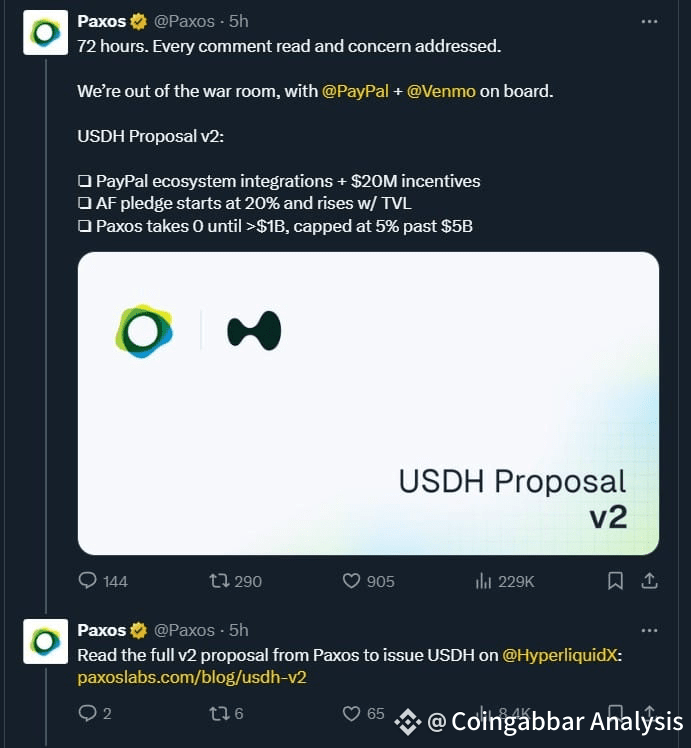 Paxos USDH Proposal V2 Released Today