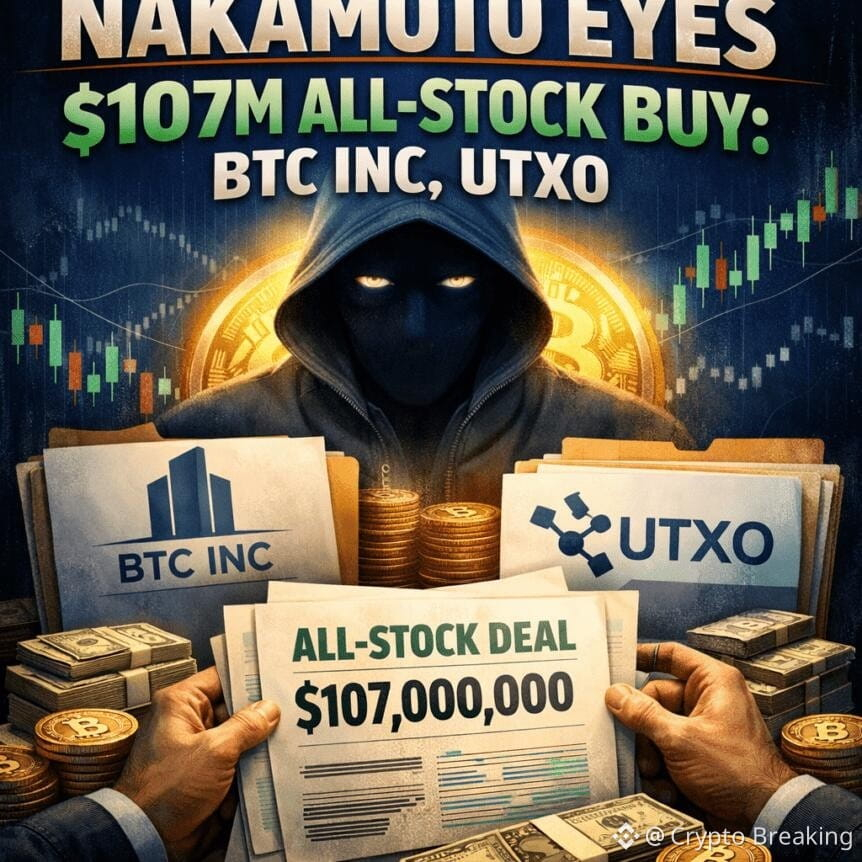 Nakamoto Eyes $107m All-Stock Buy: Btc Inc, Utxo