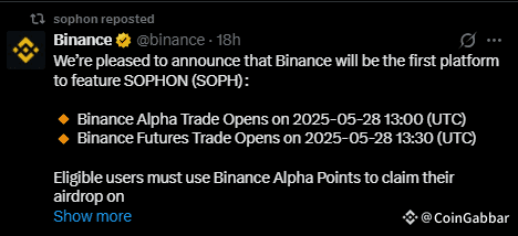Sophon airdrop and binance listing