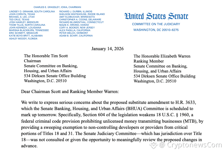 Developer Safeguards Market Structure Bill - Letter Screenshot